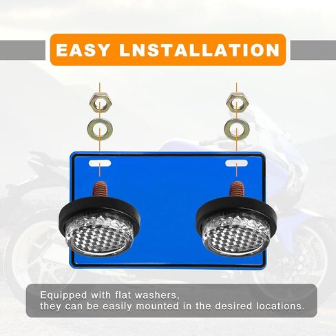 6PS Reflective with Bolts and Nuts,Motorcycle Mini Decorative,M5 Screw Motorcycle License Plate,Round Reflector for Motorcycle,Universal Motorcycle,Bicycle,Tractor Accessories (white) in Kuwait