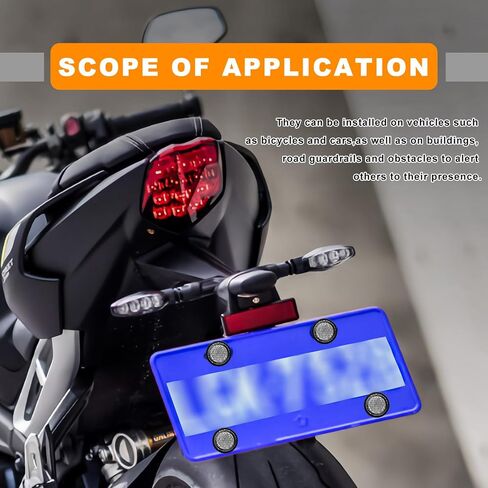 6PS Reflective with Bolts and Nuts,Motorcycle Mini Decorative,M5 Screw Motorcycle License Plate,Round Reflector for Motorcycle,Universal Motorcycle,Bicycle,Tractor Accessories (white) in Kuwait