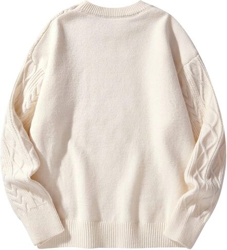 Men's Graphic Oversized Sweater Unisex Knit Aesthetic Sweaters Streetwear Casual Tunic Pullover Jumper in Kuwait