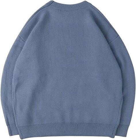Men's Graphic Oversized Sweater Unisex Knit Aesthetic Sweaters Streetwear Casual Tunic Pullover Jumper in Kuwait