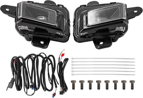 GM1039290 GM1038290 مجموعة مصابيح الضباب LED مع مجموعة مصابيح المصد الأمامي مع سرج الأسلاك مع حواف غطاء المصابيح لـ 2022 2023 2024 GMC Sierra 1500 استبدال # GM2593338 GM2592338 in Kuwait