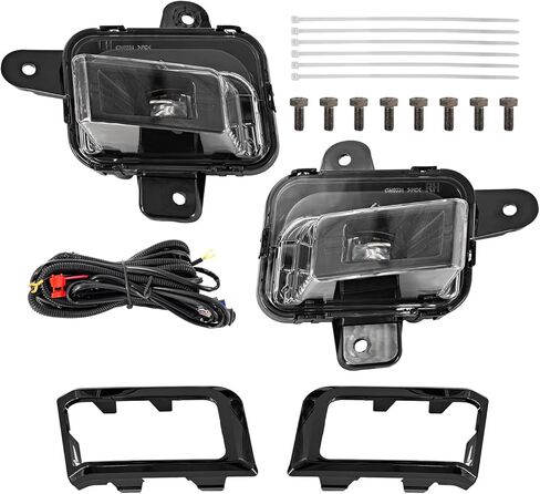 GM1039290 GM1038290 مجموعة مصابيح الضباب LED مع مجموعة مصابيح المصد الأمامي مع سرج الأسلاك مع حواف غطاء المصابيح لـ 2022 2023 2024 GMC Sierra 1500 استبدال # GM2593338 GM2592338 in Kuwait