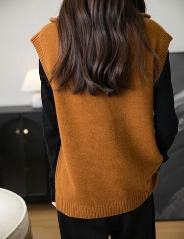 المرأة 100% ميرينو سترة صوف سترة 2024 خريف شتاء 1/4 البريدي أكمام متماسكة سترة تانك القمم in Kuwait