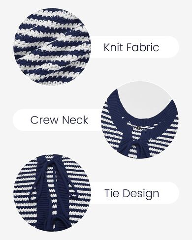 Tanou Sweater Vest for Women Casual Sleeveless Crew Neck Tie Crochet Color Block Vest Summer Knitted Tank Tops in Saudi Arabia