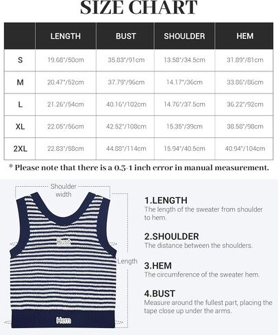 Tanou Sweater Vest for Women Casual Sleeveless Crew Neck Tie Crochet Color Block Vest Summer Knitted Tank Tops in Saudi Arabia