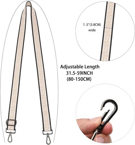 LEMEDE Wide Purse Strap Replacement Crossbody Canvas Shoulder Bag, Universal Adjustable Straps for Bags(59"long) in Kuwait