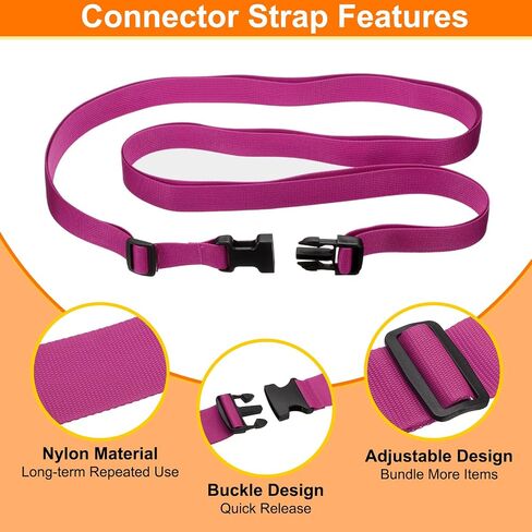HARFINGTON 4pcs Luggage Straps 1" x 118" Utility Multi-Purpose Luggage Connector Strap Nylon Adjustable Suitcase Belt with Buckle for Travel Outdoor Bag Luggage Packing Accessories, Black in Kuwait