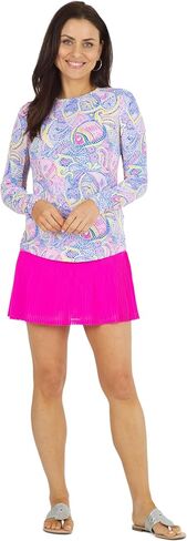 IBKUL Athleisure Wear واقي من الشمس UPF 50+ Icefil Cooling Tech Mariel Print كم طويل رقبة دائرية - 12483 أزرق متعدد Mariel XXL in Kuwait