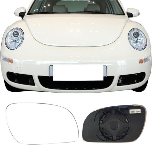 زجاج بديل للمرآة الجانبية للركاب لسيارة Volkswagen Beetle 2001-2010، زجاج مرآة الرؤية الجانبية اليمنى المسخن بالطاقة لسيارة VW Beetle 2001 2002 2003 2004 2005 2006 2007 2008 2009 2010 in Saudi Arabia
