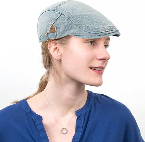 XYIYI Men Denim Newsboy Cap Women Cotton Flat Ivy Gatsby Cabbie Driving Berets Hat in Kuwait