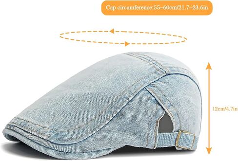 XYIYI Men Denim Newsboy Cap Women Cotton Flat Ivy Gatsby Cabbie Driving Berets Hat in Kuwait
