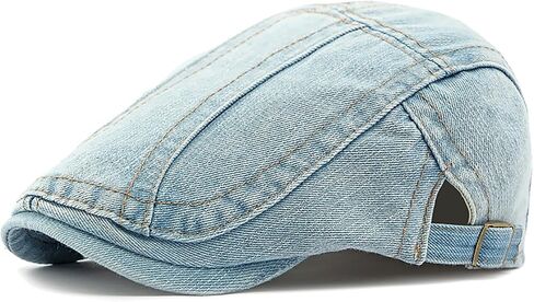 XYIYI Men Denim Newsboy Cap Women Cotton Flat Ivy Gatsby Cabbie Driving Berets Hat in Kuwait