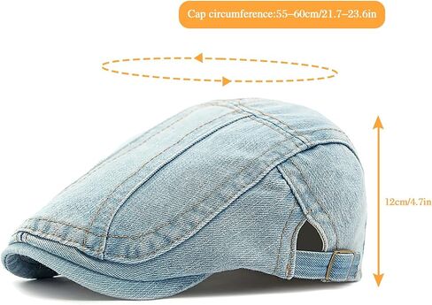 XYIYI Men Denim Newsboy Cap Women Cotton Flat Ivy Gatsby Cabbie Driving Berets Hat in Kuwait