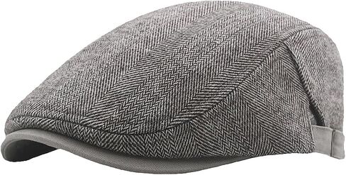 قبعة رجالي من Herringbone Tweed Newsboy مسطحة Ivy Gatsby قبعة كابي كابي قابلة للتعديل للنساء in Kuwait