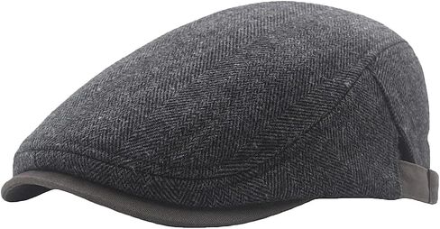 قبعة رجالي من Herringbone Tweed Newsboy مسطحة Ivy Gatsby قبعة كابي كابي قابلة للتعديل للنساء in Kuwait