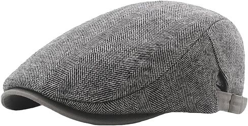 قبعة رجالي من Herringbone Tweed Newsboy مسطحة Ivy Gatsby قبعة كابي كابي قابلة للتعديل للنساء in Kuwait