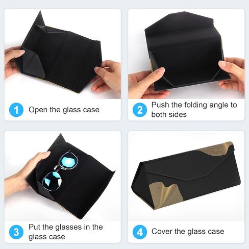 RayLove Glasses Case,Foldable Glass Case Magnetic Folding Hard Shell Sunglass Case for Sunglasses Eyeglasses Reading Glass in Kuwait