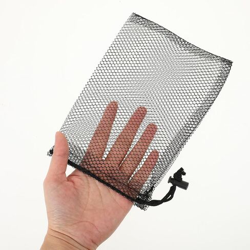 12 Pcs Mesh Drawstring Bag, 8 X 6" Black Mesh Bags with Cord Lock Closure, Small Mesh Bags, Travel Stuff Bags for Kitchen Jewelry Weddings Home in Saudi Arabia