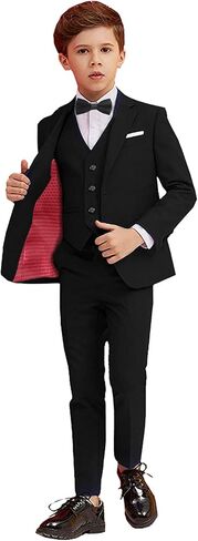 بدلات للأولاد 3 قطع بدلة للأولاد رسمية للأطفال الصغار سترة وسروال Kis Tuxedos in Saudi Arabia