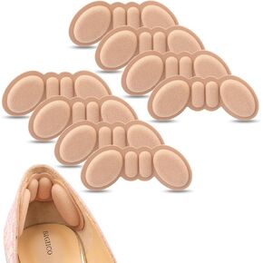 Heel Pads for Shoes That are Too Big, 4 Pairs Foamed Cotton Heel Cushions for Pain Relief & Tighter Fit, Filler Improved Shoe Fit and Comfort (Rosybrown+Black) in Kuwait