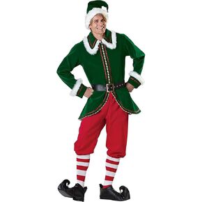 Elf Costume Men Adult Christmas Santa Claus Cosplay Outfit
