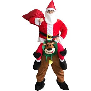 Santa Claus Ride on Reindeer Costume Adult Size Christmas Fancy Dress
