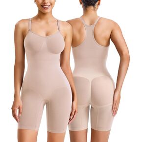 Nebility Shapewear Bodysuit for Women Tummy Control Body Suits Racerback Full Body Shaper Faja Seamless Butt Lifter