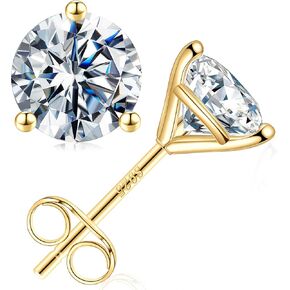 SMILEST 0.2-4CT Martini Moissanite Earrings for Women Men, D Color VVS1 Clarity Lab Created Moissanite 18K White Yellow Rose Gold Black Ruthenium Vermeil 925 Sterling Silver Moissanite Stud Earrings