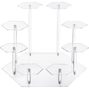 حامل عرض أكريليك، حامل عرض ذو 8 طبقات، حامل منظم أكريليك، مقتنيات، ألعاب ودمى، مجوهرات، حامل تنظيم ديكور سطح المكتب (أسود) in Kuwait