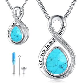Eusense Cremation Jewelry for Ashes Urn Necklace to Put Ashes In 925 Sterling Silver Memorial Pendant Tree of Life Infinity Urn Necklaces for Ashes Necklace for Women Men