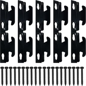 Black 5pcs of Silver Curtain Rod Brackets, Curtain Hook Accessories, Exhibition Wall Bracket Hooks, Adjustable Curtain Rod Sets