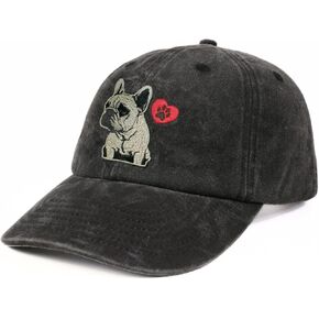 InnoBeta French Bulldog Gifts for Men Women, Frenchie Gifts, Adjustable Embroidered Hat Gifts, Grey