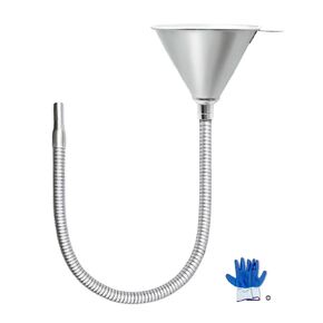 24.8" Steel Bendable Universal Spout Funnel with Filter for All Automotive Oils, Lubricants, Diesel Fuel and Other Liquids