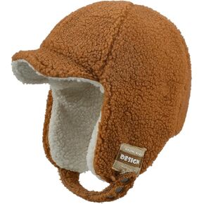 Clakllie Unisex Winter Trapper Hat Trooper Hat with Visor Snow Eskimo Hat Warm Russian Hat Ski Hat Earflaps Baseball Cap
