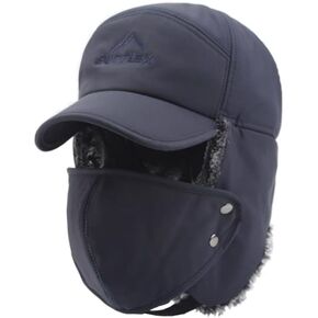 KXF 3 في 1 قبعة الصياد الشتوية مقاومة للرياح مبطنة بالفرو الصناعي قبعة صيد مع اللوحات الأذن وغطاء الوجه للرجال والنساء in Kuwait