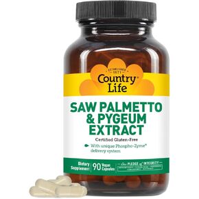 Country Life - Saw Palmetto and Pygeum Extract - 90 Vegan Capsules