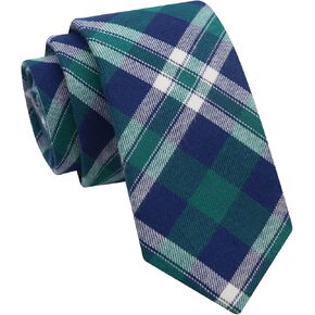 Skinny Ties for Men, Cotton Mens Ties Striped/Plaid Men's Neckties Linen Tie for Business Wedding Casual ﻿