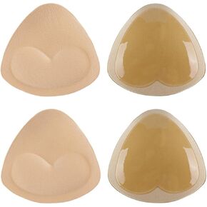 SERMICLE Self-Adhesive Bra Pads inserts, Removeable Silicone Triangle Push Up Pads