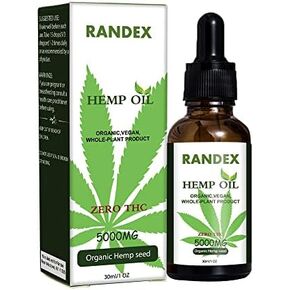 (2 Pack) 5000mg Organic Cold-Pressed Hemp Oil - Rich in Omega 3-6-9 - Natural Hemp Drops - Made in USA