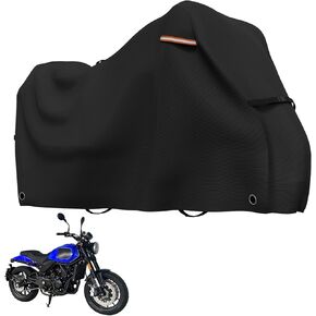 Motorcycle Covers, Outdoor Waterproof Motorbike Covers All Season Universal Weather Protection for Harley Davidson Touring Models,Universal Fit - XXL, 96"" x 43"" x 55"", Black