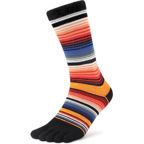 Toe Socks for Men Women Cotton Athletic Running Crew Five Finger Socks Rainbow Stripe Socks