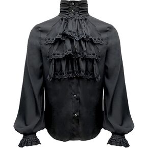 Mens Pirate Vampire Shirt Renaissance Victorian Medieval Gothic Shirt