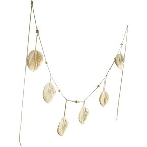 Macrame Garland Wall Deor 6Pcs Leaves Boho Macrame Tassel Garland Macrame Banner Garland for Baby Nursery Living Room Bedroom Decoration