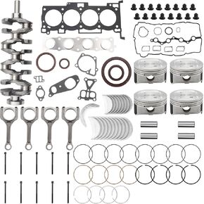 G4KE Engine Crankshaft Pistons Rebuild Kit w/Head Gasket Kit Replacment for Hyundai KIA 2.4L