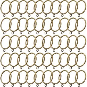 Zonon 60 Pack Large Curtain Rings with Eyelets, Metal Drapery Rings for Curtain Hook Pins Pinch Pleat Curtains, 2.3 Inch Drape Ring Fits up to 1.9 Inch Curtain Rods(White)