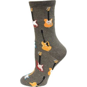 HOTSOX Kids Guitars Socks 1 Pair, Charcoal Heather, Kids L/XL