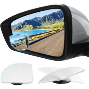 2PCS Adjustable HD Convex Blind Spot Mirrors – Frameless Fan-Shaped Wide Angle Rear View for Cars, SUVs, Trucks