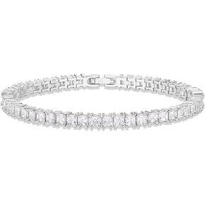 PAVOI 14K Gold Plated Cubic Zirconia Classic Tennis Bracelet | Gold Bracelets for Women | 4mm CZ, Size 6.5-7.5 Inch