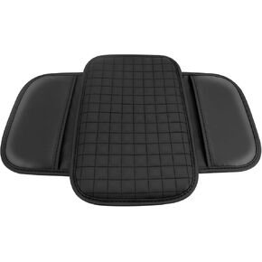 Upgraded Car Center Console Cover, Microfiber Leather Armrest Cover for Car with 2 Storage Bags,Universal Car Armrest Storage Box Car Interior Accessories for Most Vehicles (Black)