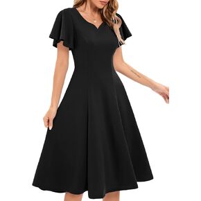 HomRain Women's Vintage Flare Sleeve Cocktail Party Dresses for Wedding Guest Formal Church Evening Dress